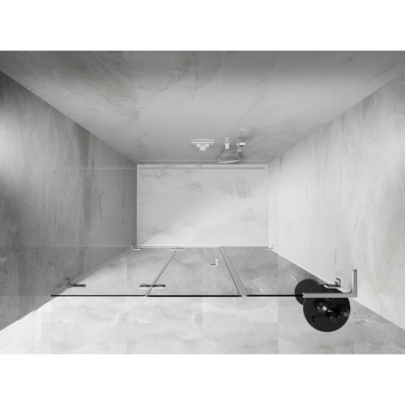 Mexen Lunar-F L drzwi prysznicowe składane lewe 115 cm, transparent, białe - 836SL-115-050-20-00-L