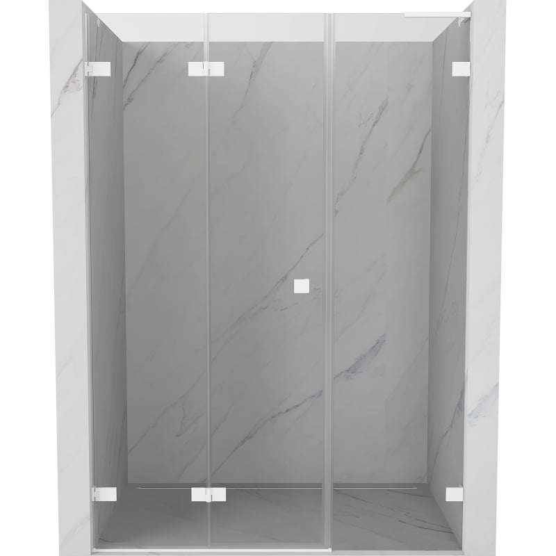 Mexen Lunar-F L drzwi prysznicowe składane lewe 125 cm, transparent, białe - 836SL-125-050-20-00-L