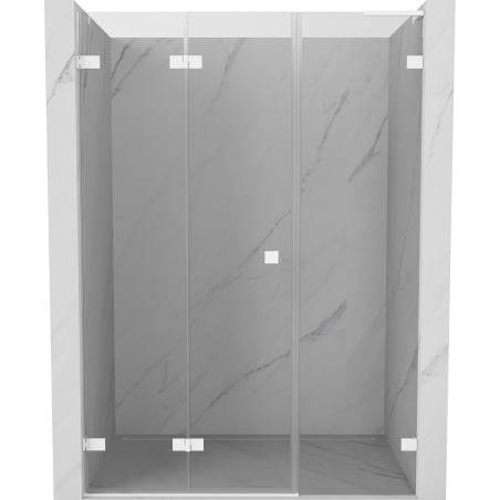 Mexen Lunar-F L drzwi prysznicowe składane lewe 125 cm, transparent, białe - 836SL-125-050-20-00-L
