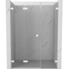 Mexen Lunar-F L drzwi prysznicowe składane lewe 135 cm, transparent, białe - 836SL-135-050-20-00-L