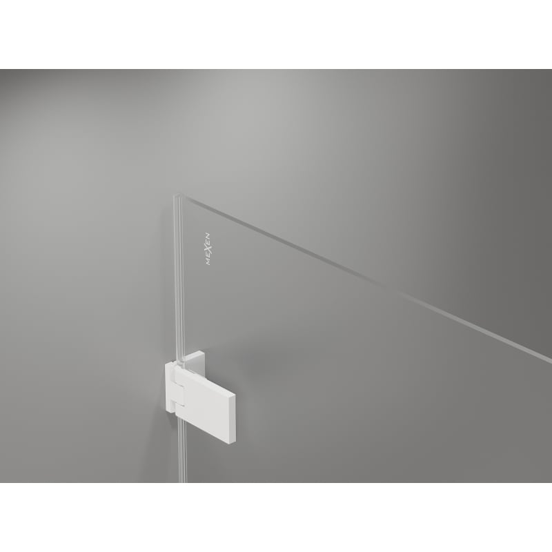 Mexen Lunar-F L drzwi prysznicowe składane lewe 140 cm, transparent, białe - 836SL-140-050-20-00-L