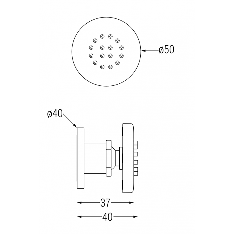 Mexen dysza boczna natynkowa, biała - 79361-20