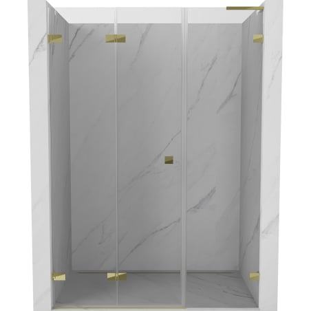 Mexen Lunar-F L drzwi prysznicowe składane lewe 130 cm, transparent, złote - 836SL-130-050-50-00-L