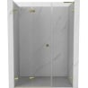 Mexen Lunar-F L drzwi prysznicowe składane lewe 130 cm, transparent, złote - 836SL-130-050-50-00-L