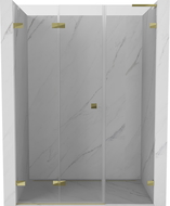 Mexen Lunar-F L drzwi prysznicowe składane lewe 130 cm, transparent, złote - 836SL-130-050-50-00-L
