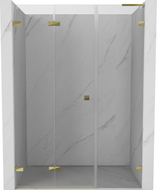 Mexen Lunar-F L drzwi prysznicowe składane lewe 145 cm, transparent, złote - 836SL-145-050-50-00-L