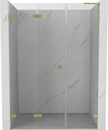 Mexen Lunar-F L drzwi prysznicowe składane lewe 115 cm, transparent, złote szczotkowane - 836SL-115-050-55-00-L