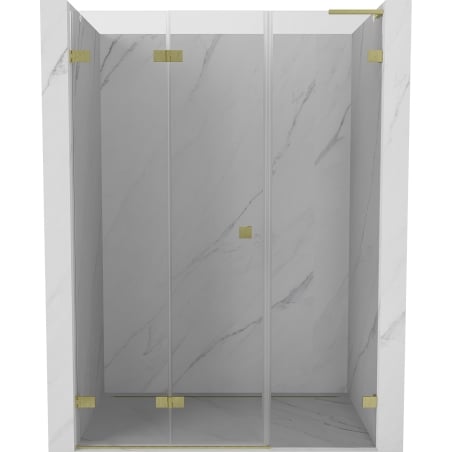 Mexen Lunar-F L drzwi prysznicowe składane lewe 120 cm, transparent, złote szczotkowane - 836SL-120-050-55-00-L
