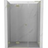 Mexen Lunar-F L drzwi prysznicowe składane lewe 120 cm, transparent, złote szczotkowane - 836SL-120-050-55-00-L