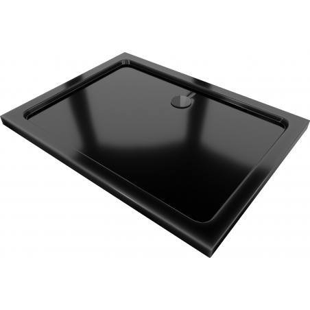 Mexen Flat brodzik prostokątny slim 130 x 90 cm, czarny, syfon czarny - 40709013B