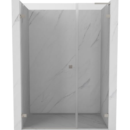 Mexen Lunar-B L drzwi prysznicowe uchylne lewe 145 cm, transparent, nikiel szczotkowany - 832SL-145-050-97-00-L