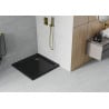 Mexen Flat brodzik kwadratowy slim 100 x 100 cm, czarny, syfon złoty- 40701010G