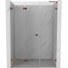 Mexen Lunar-F L drzwi prysznicowe składane lewe 115 cm, transparent, różowe złoto - 836SL-115-050-60-00-L