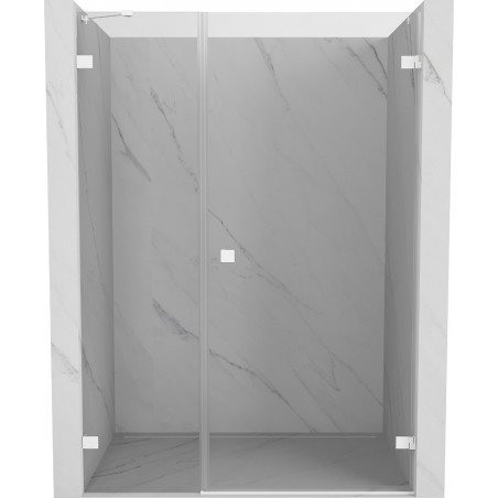Mexen Lunar-B drzwi prysznicowe uchylne prawe 140 cm, transparent, białe - 832S-140-050-20-00-P