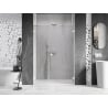 Mexen Lunar-B drzwi prysznicowe uchylne prawe 150 cm, transparent, białe - 832S-150-050-20-00-P