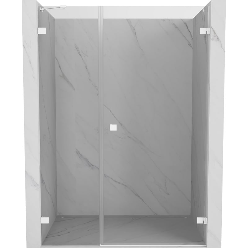 Mexen Lunar-B drzwi prysznicowe uchylne prawe 150 cm, transparent, białe - 832S-150-050-20-00-P