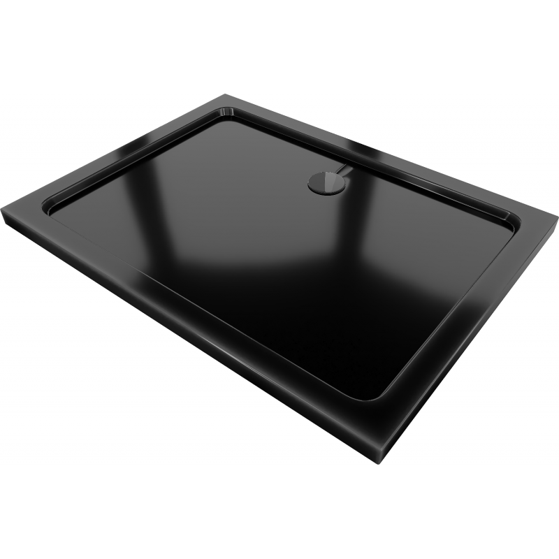 Mexen Flat brodzik prostokątny slim 110 x 100 cm, czarny, syfon czarny - 40701011B