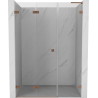 Mexen Lunar-F L drzwi prysznicowe składane lewe 115 cm, transparent, miedź szczotkowana - 836SL-115-050-65-00-L