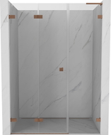 Mexen Lunar-F L drzwi prysznicowe składane lewe 150 cm, transparent, miedź szczotkowana - 836SL-150-050-65-00-L