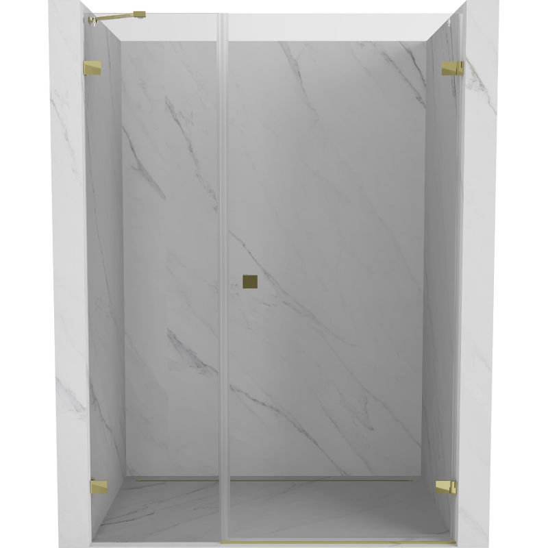 Mexen Lunar-B drzwi prysznicowe uchylne prawe 135 cm, transparent, złote - 832S-135-050-50-00-P
