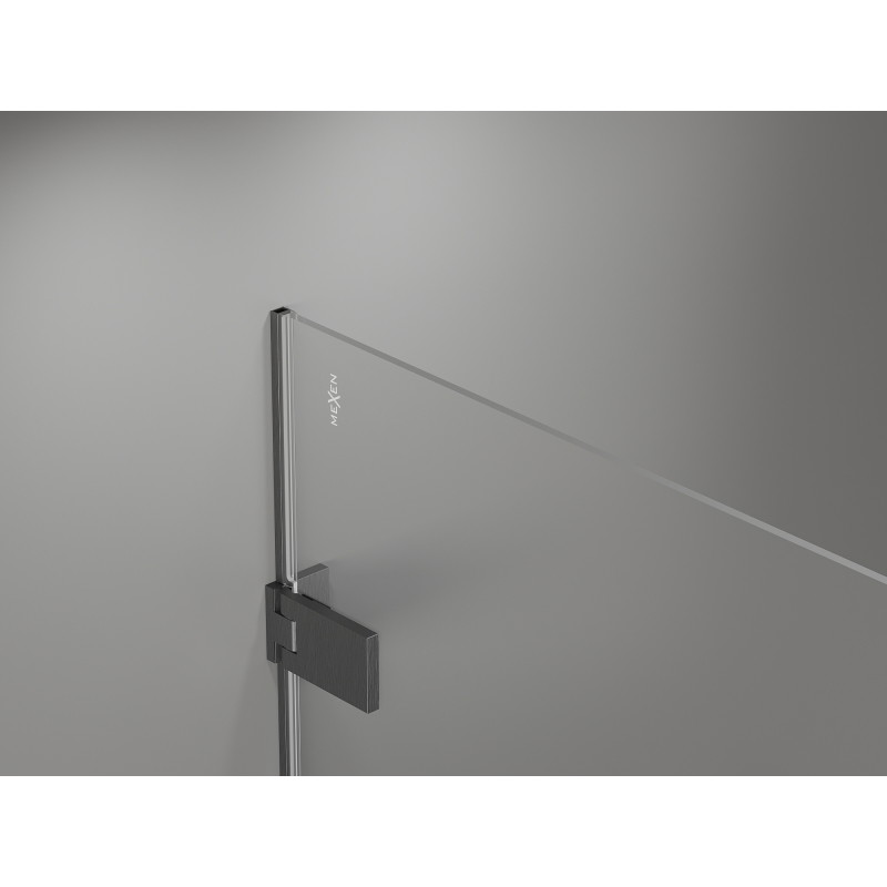 Mexen Lunar-F L drzwi prysznicowe składane lewe 140 cm, transparent, gun gray szczotkowany - 836SL-140-050-66-00-L