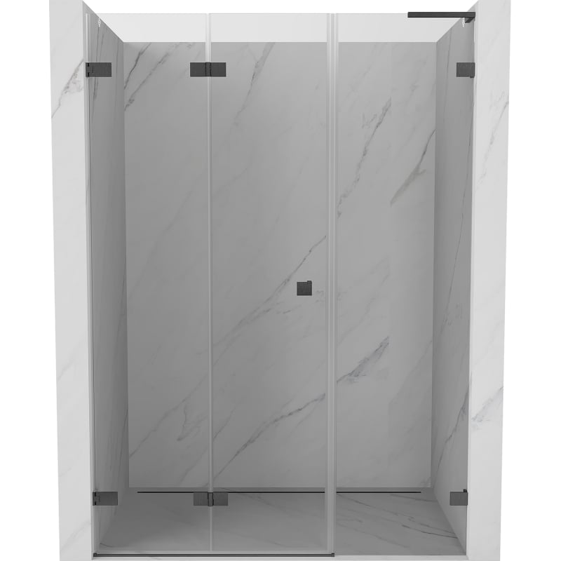 Mexen Lunar-F L drzwi prysznicowe składane lewe 150 cm, transparent, gun gray szczotkowany - 836SL-150-050-66-00-L