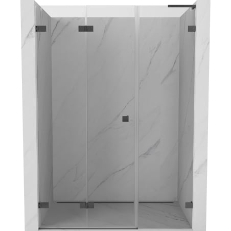 Mexen Lunar-F L drzwi prysznicowe składane lewe 150 cm, transparent, gun gray szczotkowany - 836SL-150-050-66-00-L