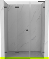 Mexen Lunar-F L drzwi prysznicowe składane lewe 150 cm, transparent, gun gray szczotkowany - 836SL-150-050-66-00-L