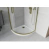 Mexen Rio kabina prysznicowa półokrągła 80 x 80 cm, szron, złota + brodzik Flat, biały - 863-080-080-50-30-4110G
