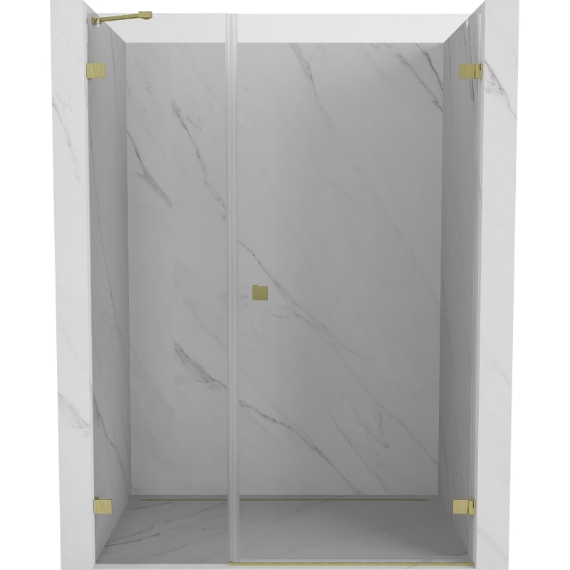 Mexen Lunar-B drzwi prysznicowe uchylne prawe 140 cm, transparent, złote szczotkowane - 832S-140-050-55-00-P