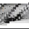 Mexen Lunar-F L drzwi prysznicowe składane lewe 140 cm, transparent, czarne - 836SL-140-050-70-00-L