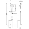 Mexen DQ67 zestaw prysznicowy suwany, czarny - 785674581-70