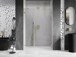 Mexen Lunar-B drzwi prysznicowe uchylne prawe 150 cm, transparent, złote szczotkowane - 832S-150-050-55-00-P
