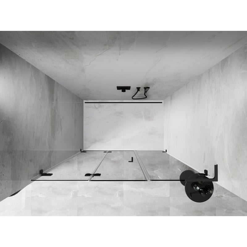 Mexen Lunar-F L drzwi prysznicowe składane lewe 115 cm, transparent, gun metal - 836SL-115-050-95-00-L