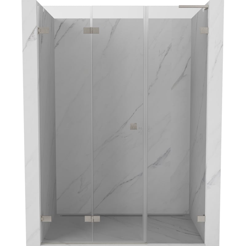 Mexen Lunar-F L drzwi prysznicowe składane lewe 115 cm, transparent, nikiel szczotkowany - 836SL-115-050-97-00-L