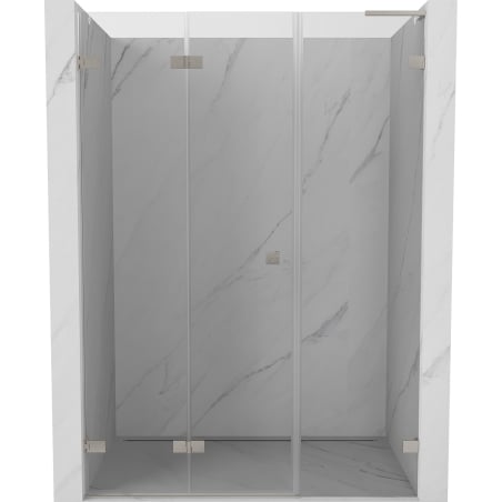 Mexen Lunar-F L drzwi prysznicowe składane lewe 120 cm, transparent, nikiel szczotkowany - 836SL-120-050-97-00-L