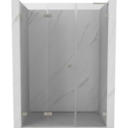 Mexen Lunar-F L drzwi prysznicowe składane lewe 140 cm, transparent, nikiel szczotkowany - 836SL-140-050-97-00-L