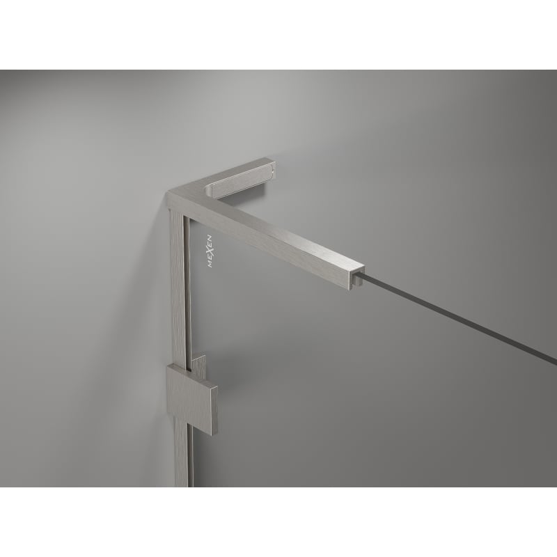 Mexen Lunar-F L drzwi prysznicowe składane lewe 150 cm, transparent, nikiel szczotkowany - 836SL-150-050-97-00-L