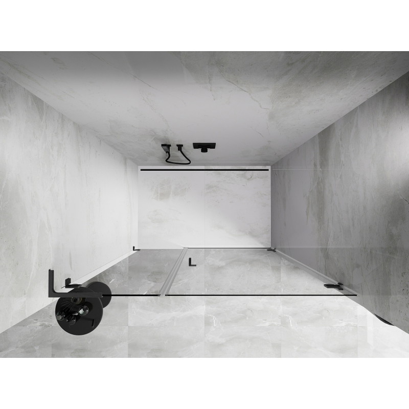 Mexen Lunar-B L drzwi prysznicowe uchylne prawe 110 cm, transparent, gun gray szczotkowany - 832SL-110-050-66-00-P