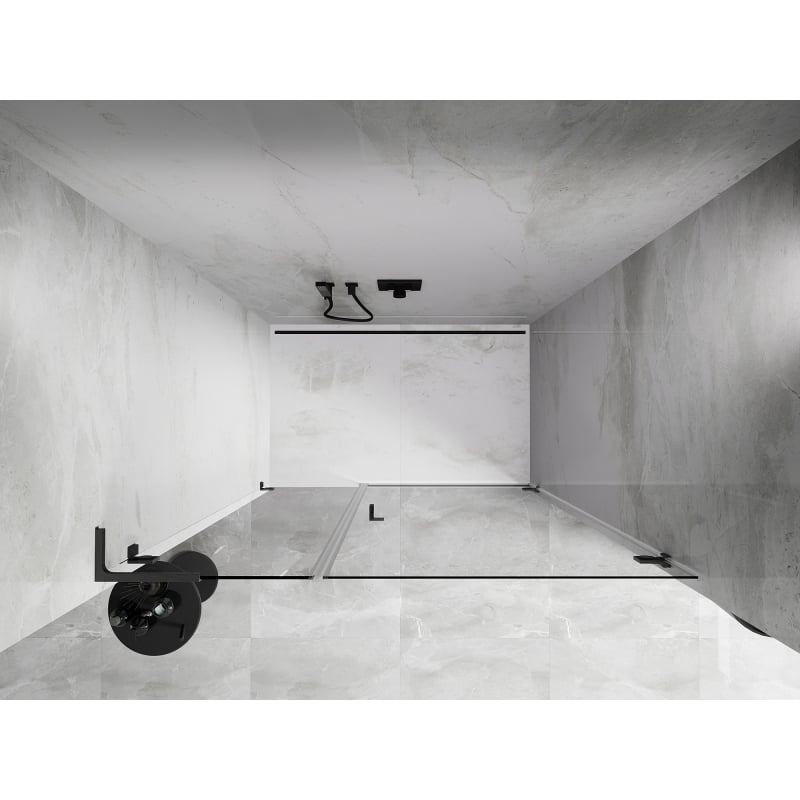 Mexen Lunar-B L drzwi prysznicowe uchylne prawe 115 cm, transparent, gun gray szczotkowany - 832SL-115-050-66-00-P