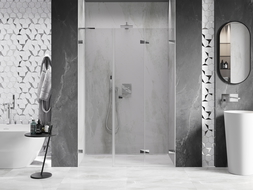 Mexen Lunar-F L drzwi prysznicowe składane prawe 130 cm, transparent, chrom - 836SL-130-050-01-00-P