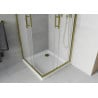 Mexen Rio kabina prysznicowa kwadratowa 80 x 80 cm, szron, złota + brodzik Flat, biały - 860-080-080-50-30-4010G