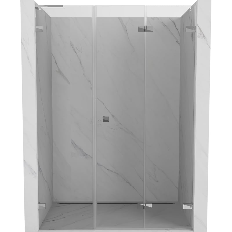 Mexen Lunar-F L drzwi prysznicowe składane prawe 135 cm, transparent, chrom - 836SL-135-050-01-00-P