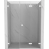 Mexen Lunar-F L drzwi prysznicowe składane prawe 110 cm, transparent, białe - 836SL-110-050-20-00-P