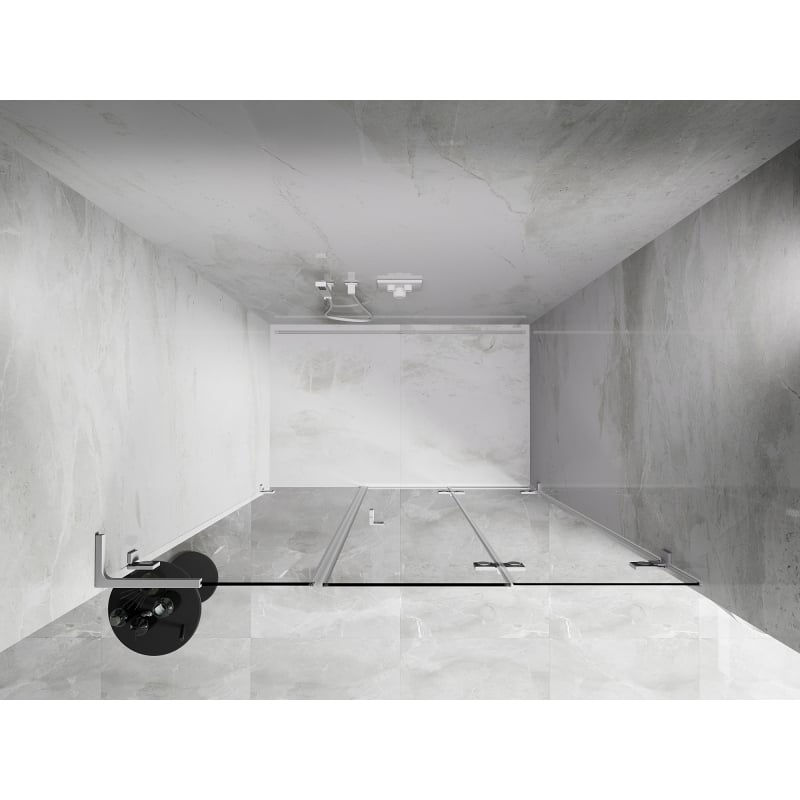 Mexen Lunar-F L drzwi prysznicowe składane prawe 125 cm, transparent, białe - 836SL-125-050-20-00-P