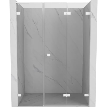 Mexen Lunar-F L drzwi prysznicowe składane prawe 145 cm, transparent, białe - 836SL-145-050-20-00-P