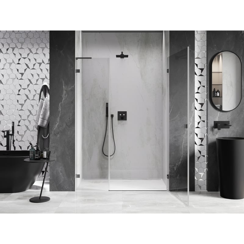 Mexen Lunar-B L drzwi prysznicowe uchylne prawe 140 cm, transparent, gun metal - 832SL-140-050-95-00-P