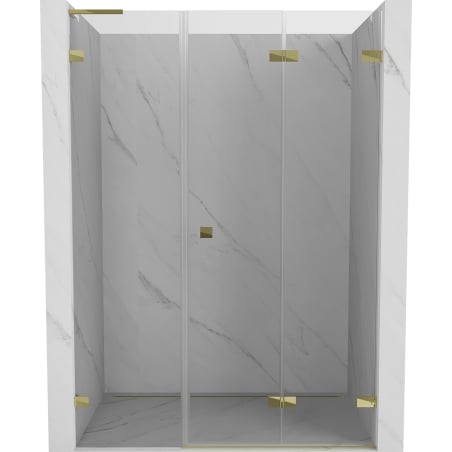 Mexen Lunar-F L drzwi prysznicowe składane prawe 125 cm, transparent, złote - 836SL-125-050-50-00-P