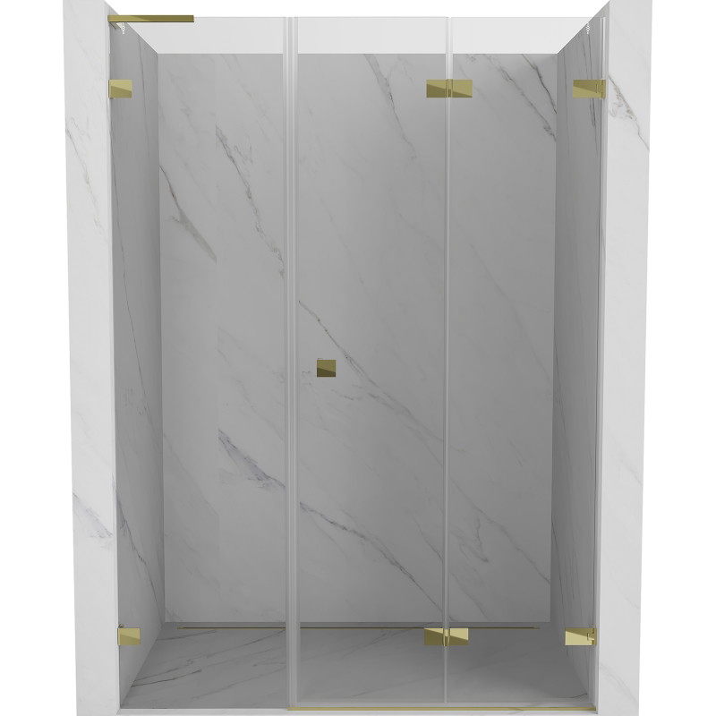 Mexen Lunar-F L drzwi prysznicowe składane prawe 135 cm, transparent, złote - 836SL-135-050-50-00-P