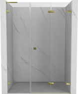 Mexen Lunar-F L drzwi prysznicowe składane prawe 145 cm, transparent, złote - 836SL-145-050-50-00-P